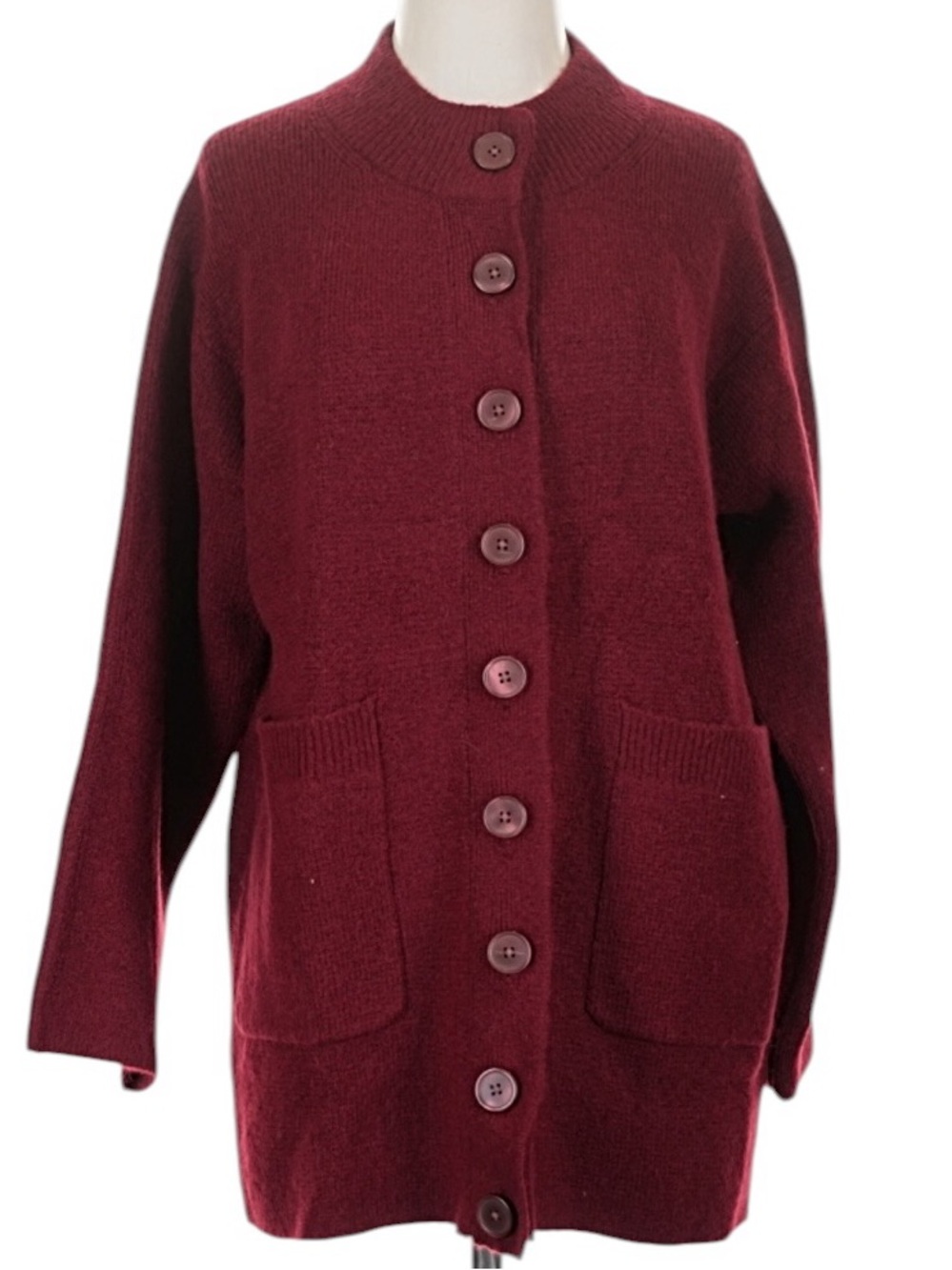 J. Crew Relaxed Milano Stitch Cardigan Size Small Red Oversized Alpaca Wool NWT - Picture 2 of 9